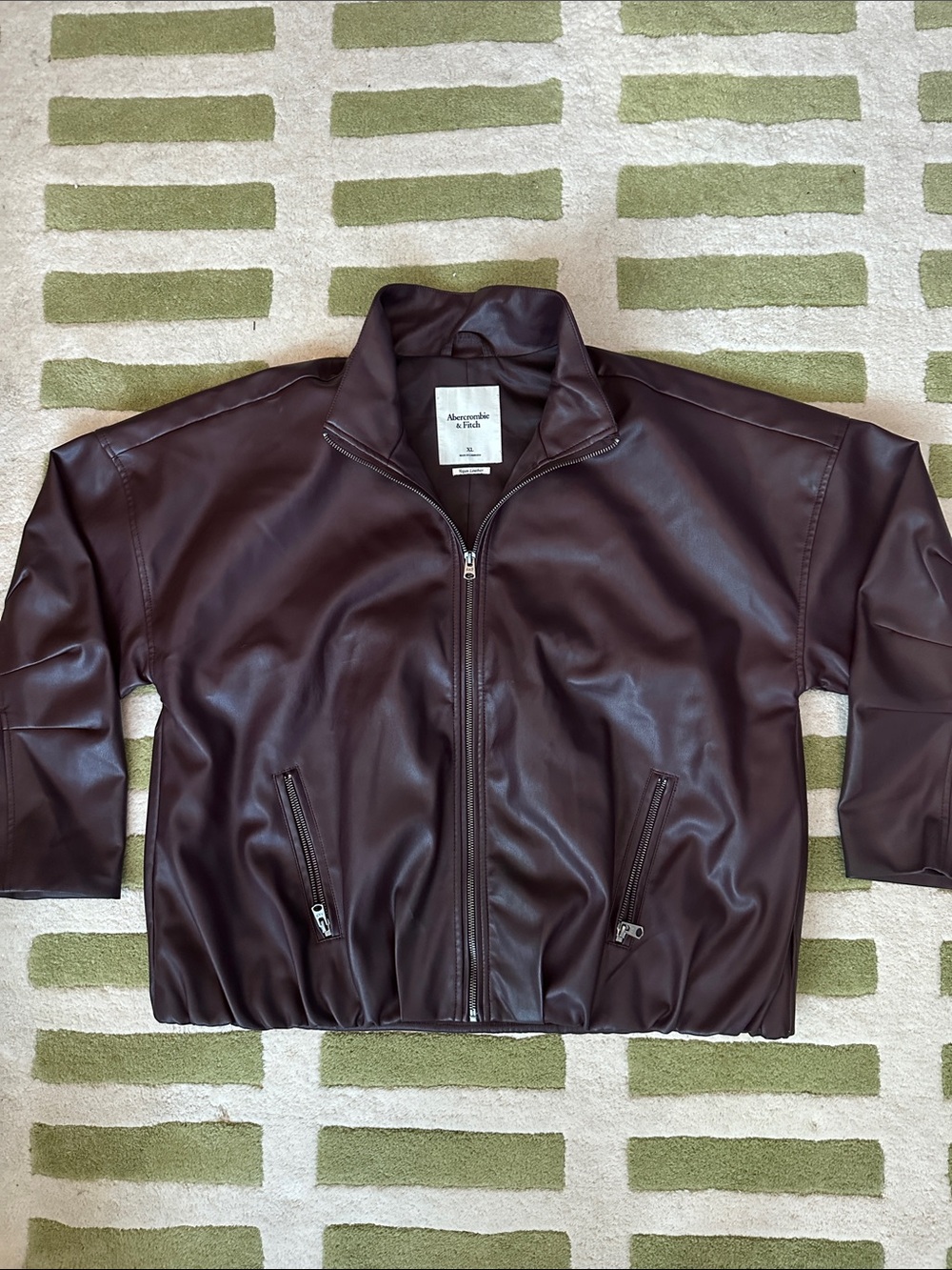 Abercrombie & Fitch Dark Brown Faux Leather Zip Jacket